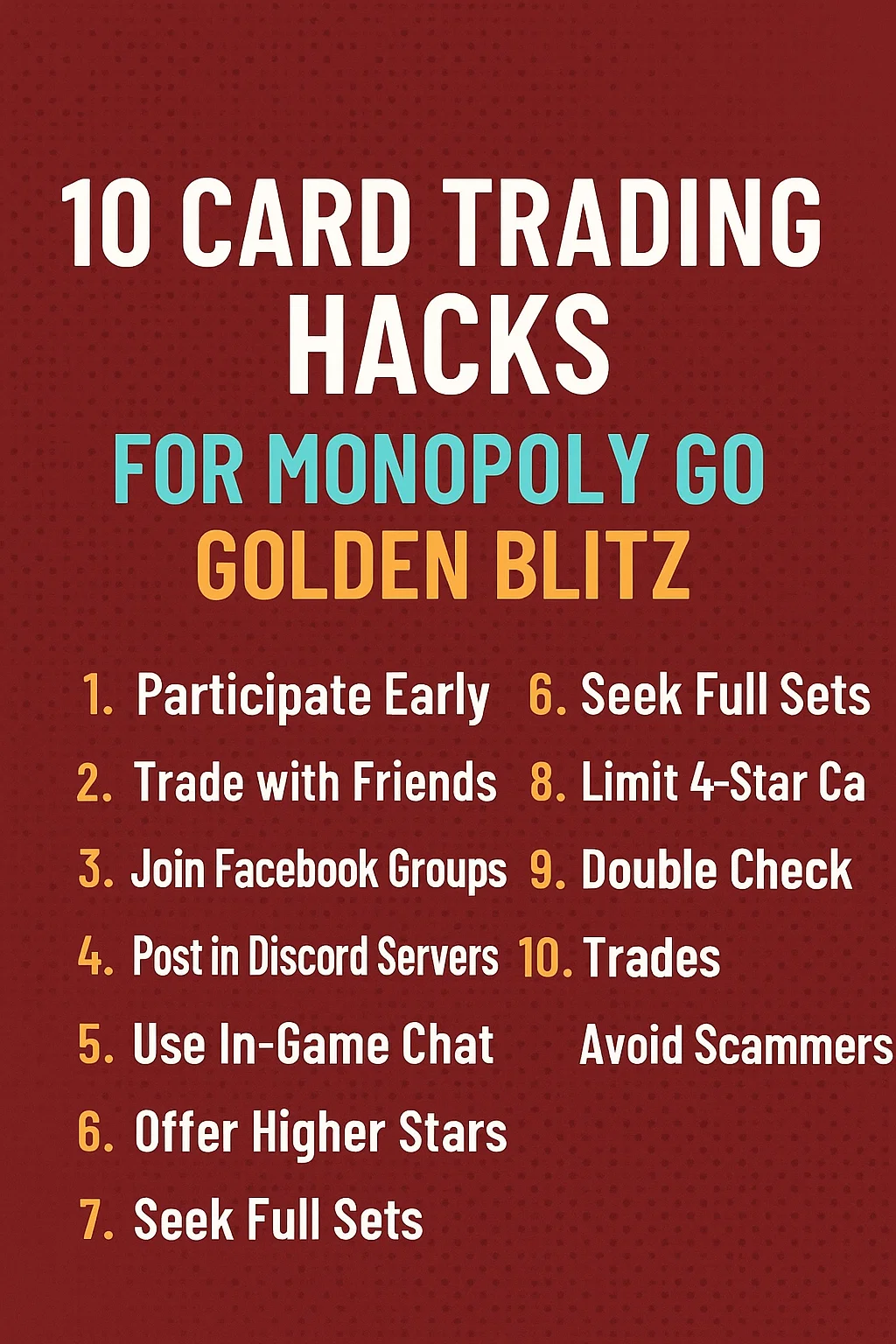 10 Card Trading Hacks for Monopoly GO Golden Blitz